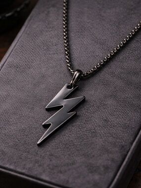 paparazzi Black Lightning Bolt Necklace